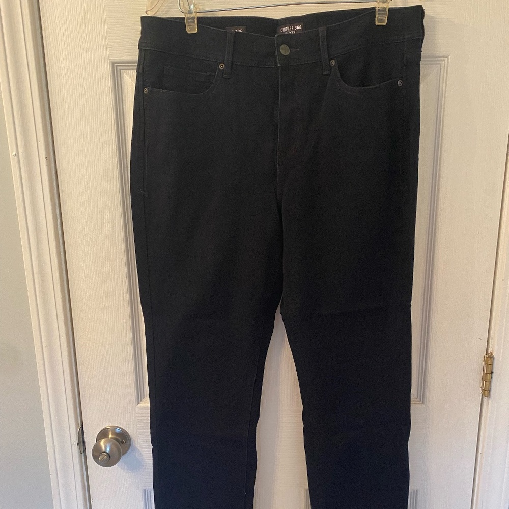 NYDJ Curves 360 Blue Stretch Denim Ankle Pant Size 14